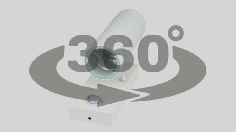 Wall spotlight with motion sensor,outdoor, white, 100-240VAC,50Hz ...